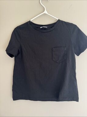 ZARA BLACK TEE WITH POCKET